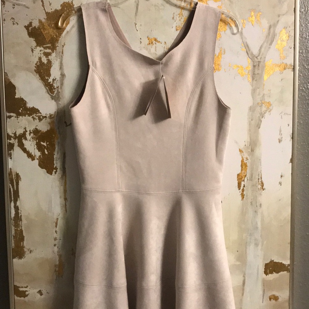 Faux suede skater dress